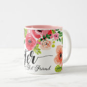 ウォーターカラーフローラマイシスタ最高のーマイフレンドツートン ツートーンマグカップ (正面右)