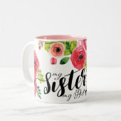 ウォーターカラーフローラマイシスタ最高のーマイフレンドツートン ツートーンマグカップ (正面左)