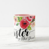 ウォーターカラーフローラマイシスタ最高のーマイフレンドツートン ツートーンマグカップ (中央)