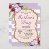 ウォーターカラーフローラマザーズデイブランチ招待状 招待状 (正面/裏面)