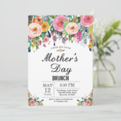ウォーターカラーフローラマザーズデイブランチ招待状 招待状 (スタンド正面)