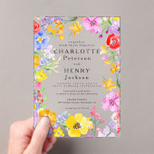 ウォーターカラーフローラモダンガーデン春の結婚式 アクリル招待状 (インサイチュ (ポータブル))