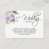 ウォーターカラーフローララベンダーゲス結婚トの詳細 エンクロージャーカード (正面)
