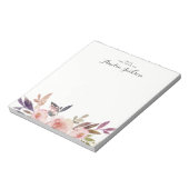 ウォーターカラーフローラル オーダーメイドメモ帳 文房具 ノートパッド (回転)