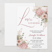 ウォーターカラーフローラル ブライダルシャワー love is in bloom 招待状 (正面/裏面)