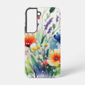 ウォーターカラーフローラル 野の花 女性らしい トレンディー SAMSUNG GALAXYケース (裏面)