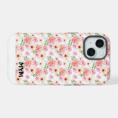 ウォーターカラーフローラル iPhone 15ケース (裏面横)