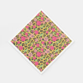 ウォーターカラーフローラレオパードアニマルプリント スタンダードランチョンナプキン (角)