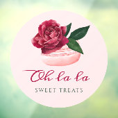 ウォーターカラーフローラレッドローズマカロンベーカリー&スイーツ ウィンドウサイン (シート3)