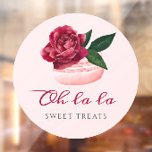 ウォーターカラーフローラレッドローズマカロンベーカリー&スイーツ ウィンドウサイン (シート2)