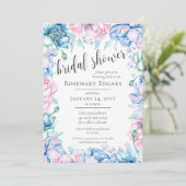 ウォーターカラーフローラ素朴ファームハウスブライダルシャワー 招待状