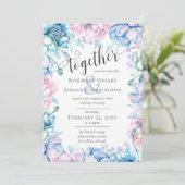 ウォーターカラーフローラ素朴&ウッドファームハウス結婚ズ 招待状 (スタンド正面)