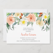 ウォーターカラーフローラ誕生日招待状 招待状 (正面)