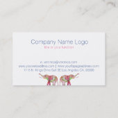 ウォーターカラーフローラ象イラストレーション 名刺 (裏面)