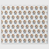 ウォーターカラーフールスアイススケートで滑る ラッピングペーパー (フラット)