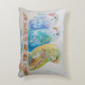 ウォーターカラーブジ絵画ーバードデコークッション アクセントクッション (正面(垂直))
