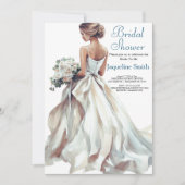 ウォーターカラーブライドブライダルシャワー 招待状 (正面)