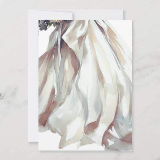 ウォーターカラーブライドブライダルシャワー 招待状 (裏面)