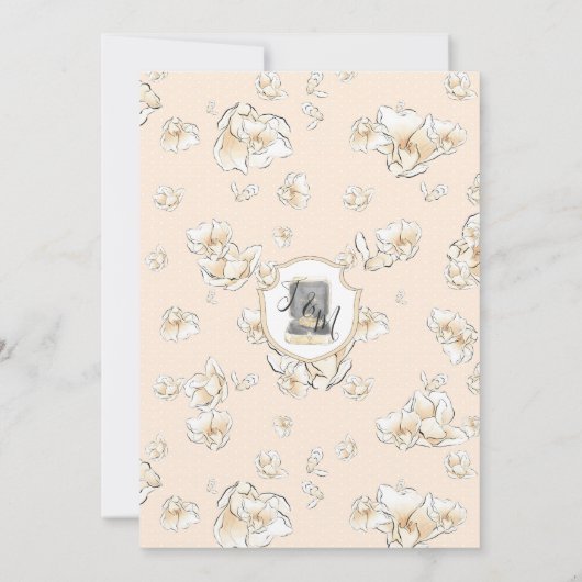 ウォーターカラーブライドマグノリアブライダルシャワー 招待状 (裏面)