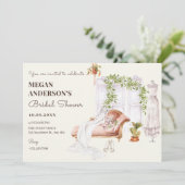 ウォーターカラーブライドルームガウンブライダルシャワー 招待状 (スタンド正面)