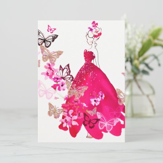 ウォーターカラーブライド フラワーバタフライ ゴールドグリッター シーズンカード (スタンド正面)