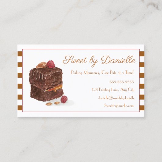 ウォーターカラーブラウニーベーカリースイーツ 名刺 (正面)