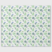 ウォーターカラーブラックオリーブつる植物 ラッピングペーパー (フラット)