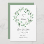 ウォーターカラーブラックオリーブリース セーブザデート (正面/裏面)