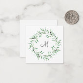 ウォーターカラーブラックオリーブリース ノートカード (正面/裏面インサイチュ)