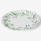 ウォーターカラーブラックオリーブリース ペーパープレート (アングル)