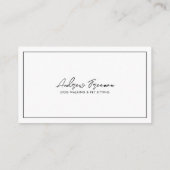 ウォーターカラーブラックチワフアドッグ歩く 名刺 (裏面)