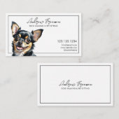 ウォーターカラーブラックチワフアドッグ歩く 名刺 (正面/裏面)