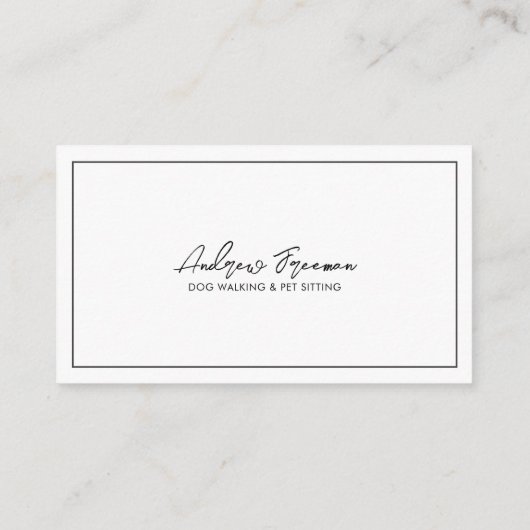 ウォーターカラーブラックパグドッグ歩く 名刺 (裏面)