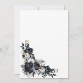 ウォーターカラーブラックフラワーの結婚式Save the Date セーブザデート (裏面)