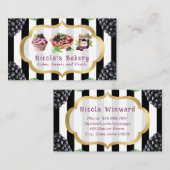 ウォーターカラーブラックベリーケーキとジャムベーカリー 名刺 (正面/裏面)