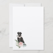 ウォーターカラーブラックラブラドールペット&フローラピンクローズ 招待状 (裏面)