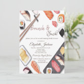 ウォーターカラーブランチ&すしブライダルシャワー 招待状 (スタンド正面)