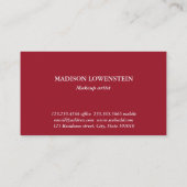 ウォーターカラーブルグンディレッドローズフローラ 名刺 (裏面)