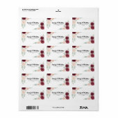 ウォーターカラーブルゴーニュバラ差出人住所ラベル ラベル (フルシート)