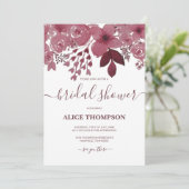 ウォーターカラーブルゴーニュフローラブライダルシャワー 招待状 (スタンド正面)