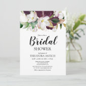 ウォーターカラーブルゴーニュフローラブライダルシャワー 招待状 (スタンド正面)