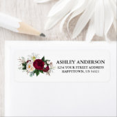 ウォーターカラーブルゴーニュフローラ差出人住所 ラベル (インサイチュ)