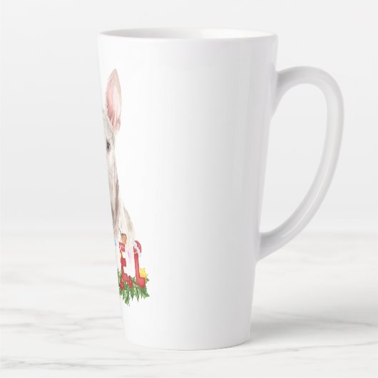 ウォーターカラーブルテリアノールクリスマスラテマグ カフェラテマグ (右)