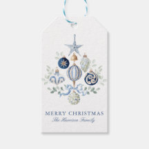 ウォーターカラーブルーのオーナメント クリスマス