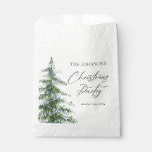 ウォーターカラーブルーのクリスマスツリーパーティー