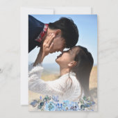 ウォーターカラーブルーの花の至福に恋して 招待状 (裏面)