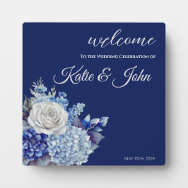 ウォーターカラーブルーの花束-結婚式- フォトプラーク