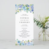 ウォーターカラーブルーアジサイフローラガーランド結婚ズ プログラム (スタンド正面)