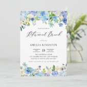 ウォーターカラーブルーアジサイフローラリタイアブルンチ 招待状 (スタンド正面)