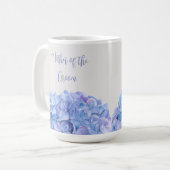 ウォーターカラーブルーアジサイブライダルパーティ コーヒーマグカップ (正面左)